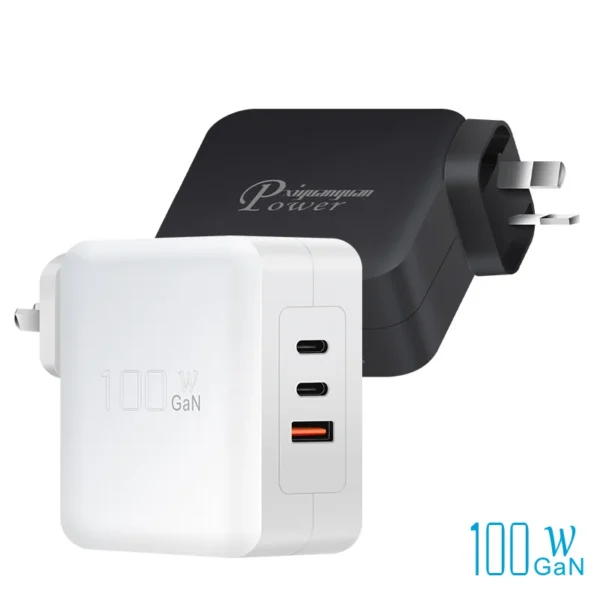 Быстрое зарядное устройство PD100CCA GaN USB-C мощностью 100 Вт для ноутбуков, планшетов и телефонов
